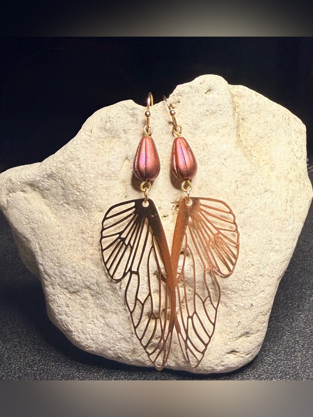 ✨Handmade✨Gold Wing Drop Earrings